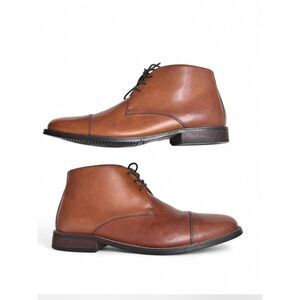 Men’s Stafford Chukka Genuine Leather Brown Tan Lace up Ankle Dress Boots-Sz 10M